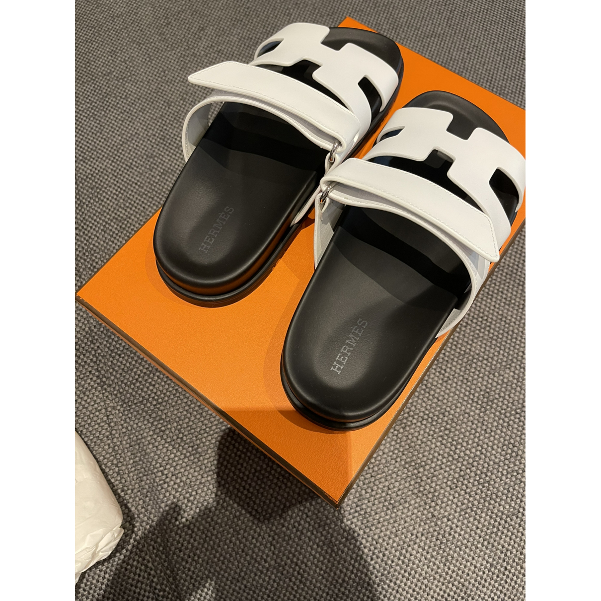 Chypre leather mules Hermès White size 